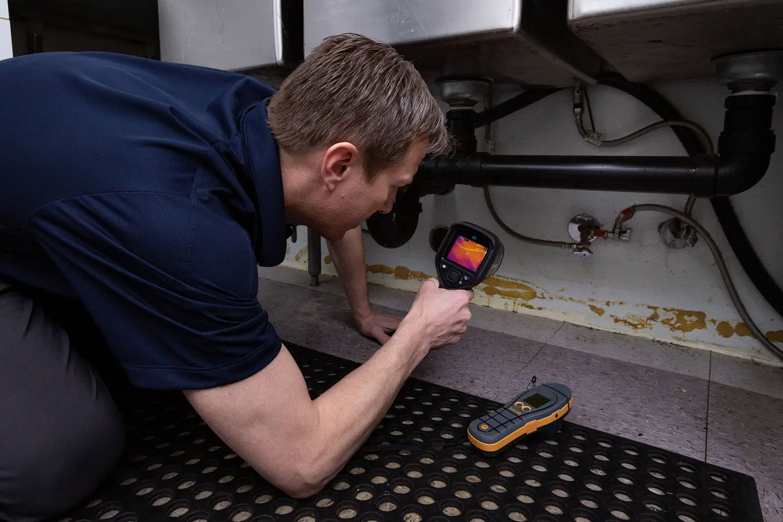 investigating leaks using an infrared camera